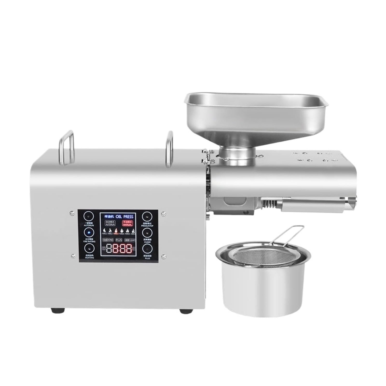 HCZKIUJY Oil Press Intelligent Temperature Control Presser Stainless Steel Kitchen Appliances Processing Equipment Intelligent Temperature Control