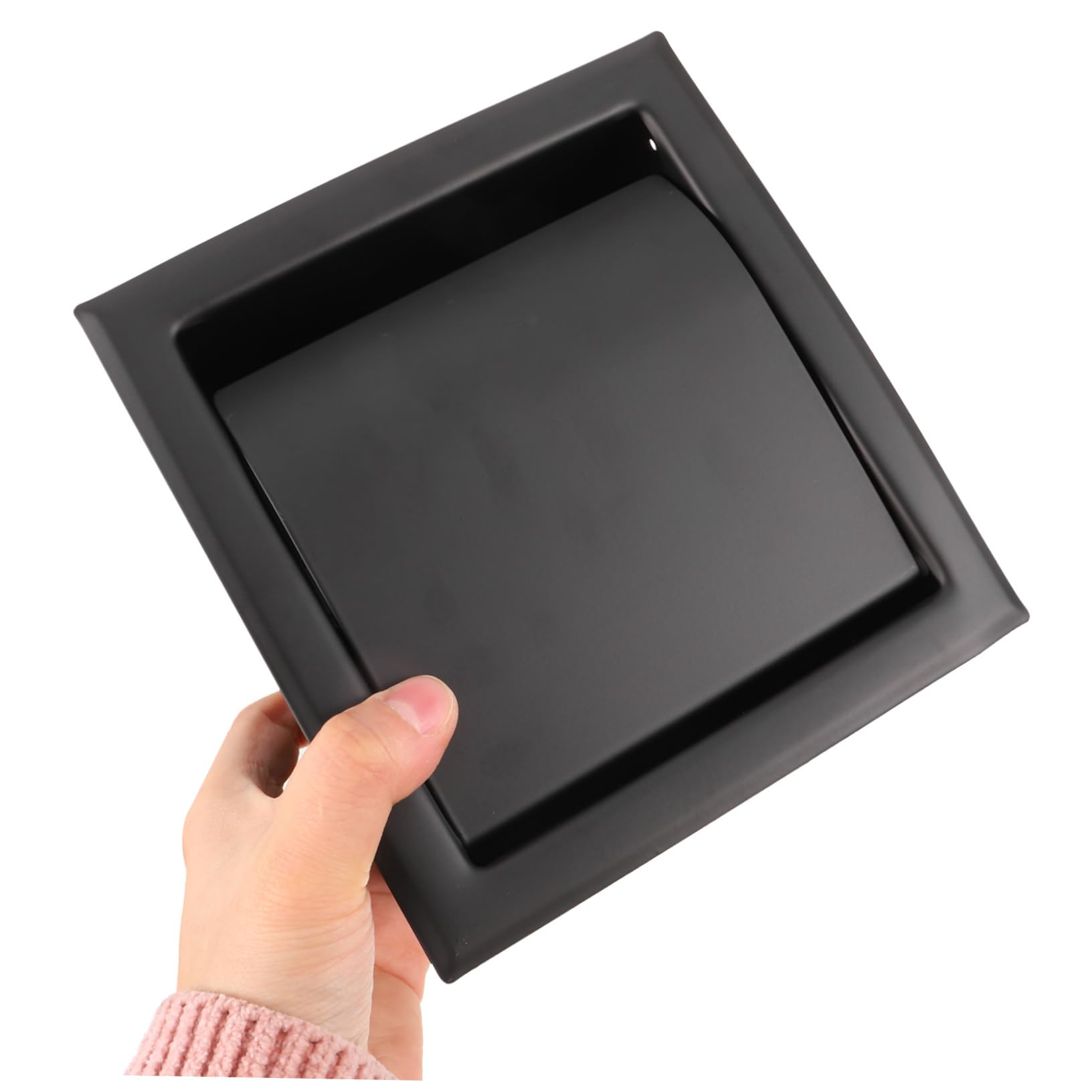 WOONEKY Portarotolo da Muro in Acciaio Inossidabile Nero, Design Moderno e Semplice, Facile da Usare e Pratico per Bagno o Cucina