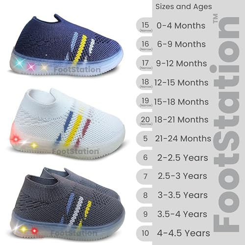 Image of inchJugnu inch LED Light-Up Baby Shoes (0-5 Years) | Soft Sole Comfort for Tiny Feet, Breathable Knit, Easy Slip-On | Magical Glowing Shoes for Happy Kids.
