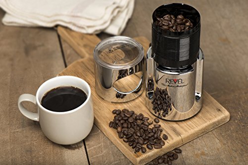 Revel Chrome Wet and Dry Coffee Spice Grinder, 220 Volts (Not for USA-European Cord), 4.5 x 4.5 x 8.5 inch - Thumbnail 3