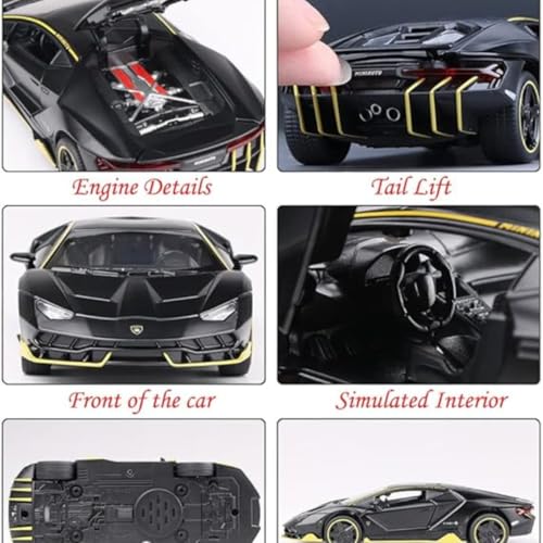 Image of Die-cast Metal Lamborghini Car Toy Model Pull Back Super car with Openable Doors with Sound and Light for Birthdays Gift Party Decorations Great for Kids Boys Girls and Adults
