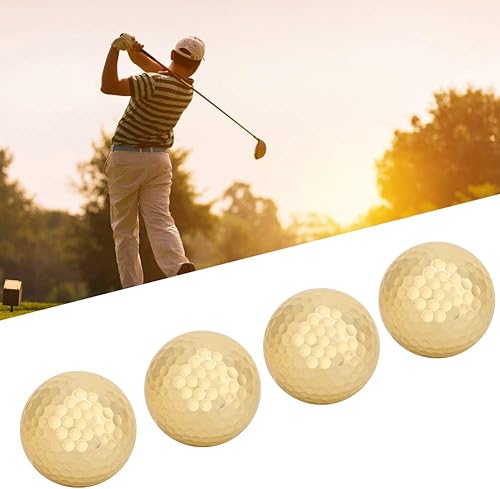 Miniatura 4 de Pelotas de golf a granel, portátil, doble capa, chapado en oro, para mujeres y hombres, ligera, alta visibilidad, autocorrección, reducción de giro