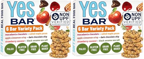 Image of The YES Bar - Six Flavor Variety Pack - Plant Based Protein, Decadent Snack Bar - Vegan, Paleo, Gluten Free, Dairy Free, Low Sugar, Healthy Snack, Breakfast, Low Carb, Keto Friendly (Pack of 12)