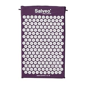 Salveo Acupressure Mat (Purple) Massage Mat Acupuncture Mat Spikey Nail Spike Shakti Mat UK Shiatsu Mat Back Pain Meditation Mat Wellbeing Stress Relief Relaxation Pressure Point Sleep Aids For Adults