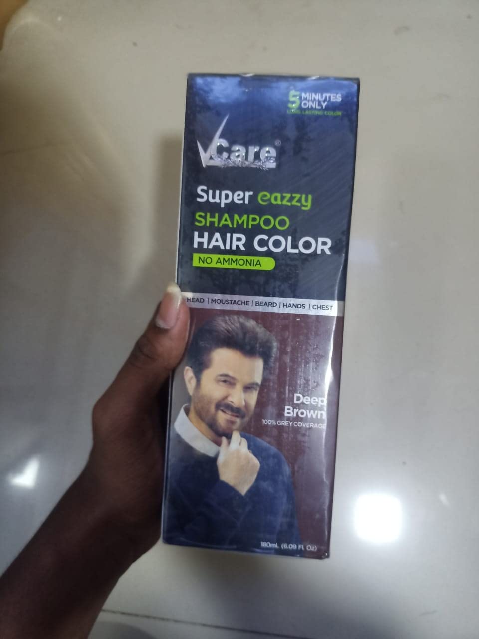 Buy VCare Super Eazzy Black Hair Colour Shampoo for Women and Men 180ml