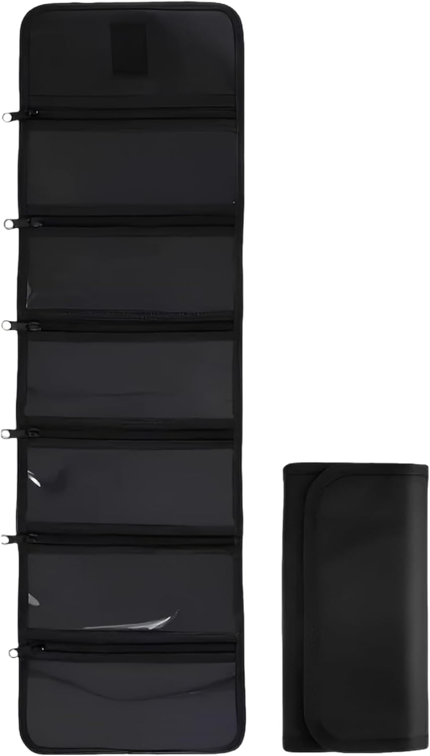 2 Pack Money Organizer for Cash, RFID Blocking Money Storage Bag with 6 Zippered Pockets, 6 Fold Portable Budget Organizer for Travel Bills and Currencies, Unisex Wallet for Men and Women