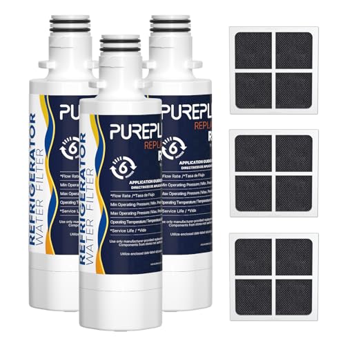 Image of PUREPLUS ADQ747935 Replacement for LG LT1000P LT1000 Kenmore Elite 9980 LT1000PC, MDJ64844601 ADQ74793501, LMXS28626S, LFXS26973S, LT120F Refrigerator Water and Air Filter,Reduces PFOA /PFOS,3Pack