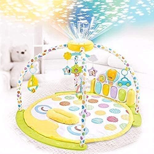 Image of Lucario Massage Baby Gym Kick and Play Activity Piano Mat with Rotating Star Mobile and Projector Child Puzzle Music Toy (Multicolour)