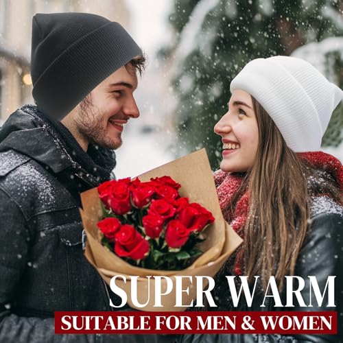 Image of PFFY Womens Satin Lined Beanie Hat Silk Lining Winter Hats Beanies for Women Soft Slouchy Beanie Skull Cap