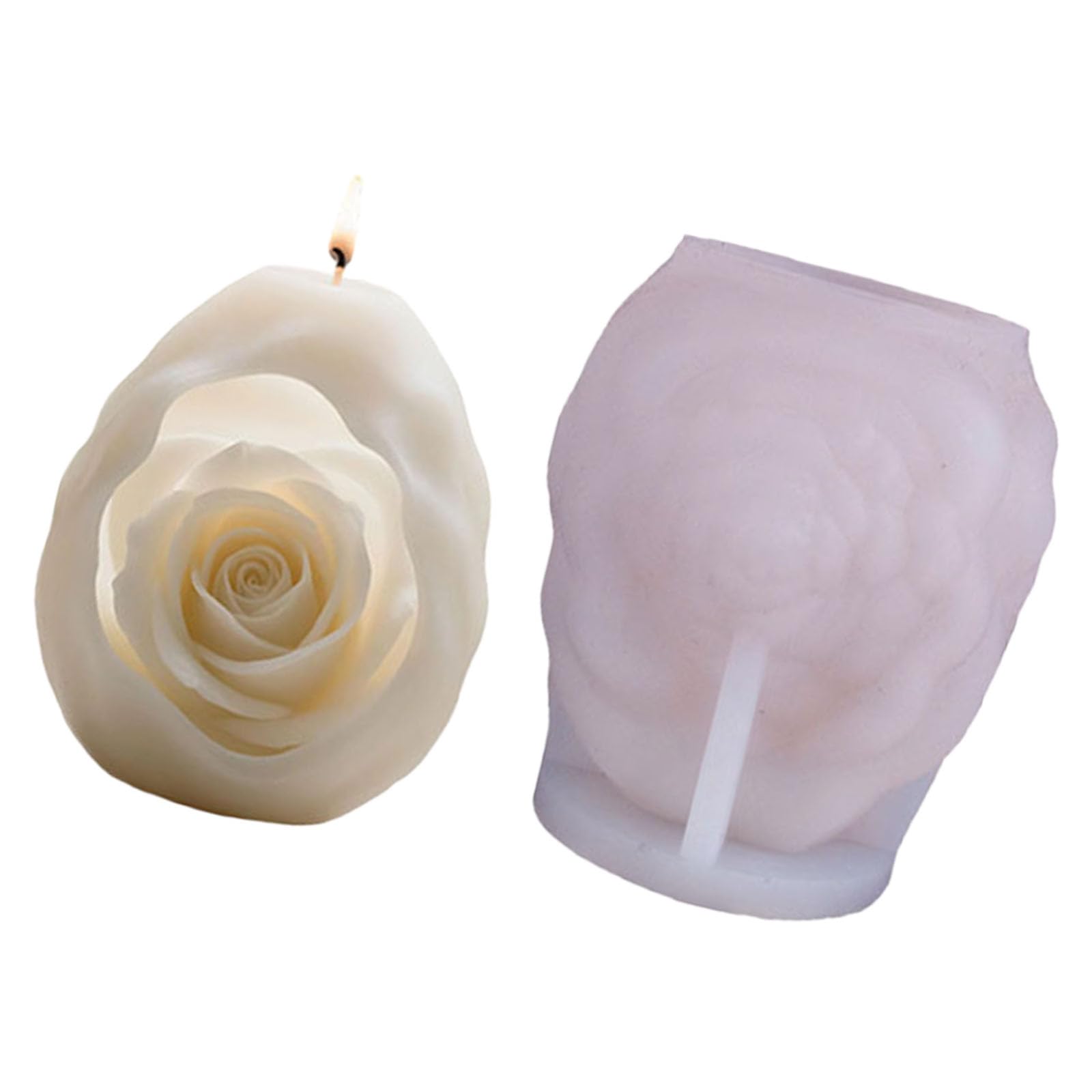 Qusinfc Silicone Molds Easy Demolding for Making Soap Multipurpose Silicones for Epoxy Resin Rose Shape for Home Decor