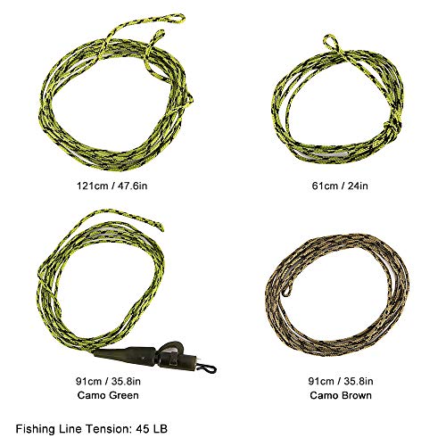 DECDEAL 1 pcs / 4 pcs NúcDe Chumbo Linha De Pesca 45lb Looped Carpa Pesca Líder Com Anel de Manga Gi