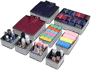 VICIDAY Drawer Organisers, 9pc Set Incl Unique XL Drawer Dividers | Wardrobe Clothes Organiser | Drawer Organisers Bedroom | Underwear Organiser | Sock Drawer Organiser Divider | Underwear Organiser