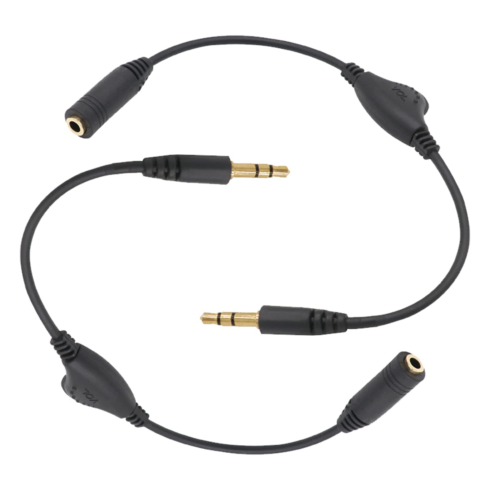 YFFSFDC ヘッドホン延長 ケーブル 3.5mm 音量調節 ヘッドホン ダイヤル付 オーディオケーブル ボリューム調節 音質劣化防止 30cm （２個入り）