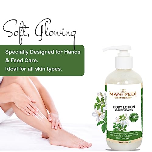 Image of THE MANI PEDI ESSENTIALS Jasmine & Orange Body Lotion for Men & Women with SPF 30 for Normal, Dry & Sensitive Skin | for Intense Hydration & Deep Moisturization - 300 ml