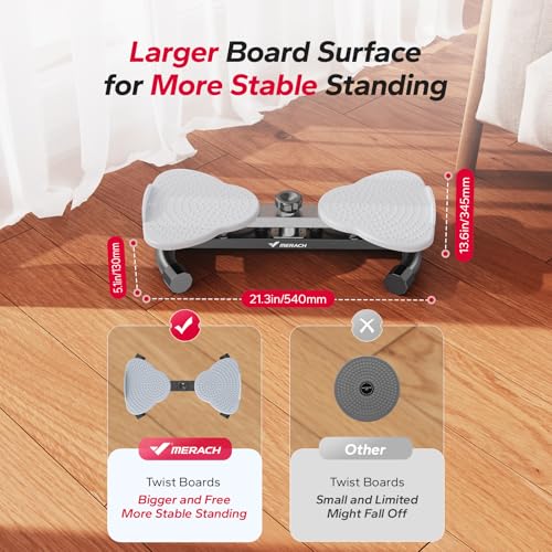 Image of MERACH Waist Twister Machine Exercise, Ab Twist Board with 300 lbs Weight Capacity, Abs Workout for Slim Waist and Core Ab Exercise, Noiseless Home Gym Equipment for Women Men