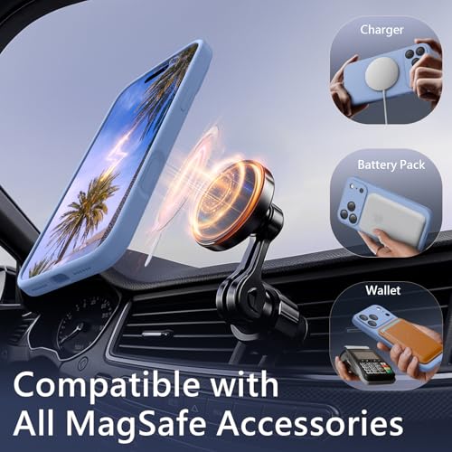 Image of FireNova Magnetic for iPhone 17 Pro Case, Compatible with MagSafe, [Integrated Silicone Camera Control Button] [Camera Protection] Anti-Scratch Microfiber Lining Phone Case, 6.3 inch, Light Blue