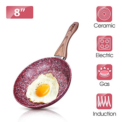 8 Inch Earth Frying Pan, Small and Exquisitely Nonstick Fry Pan with Natural