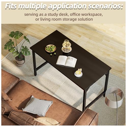 Image of Grandder 32 inch Computer Desk, Small Home Office Desk Study Writing Kid Table for Small Spaces, Simple PC Gaming Desk, Adjustable Feet, Black