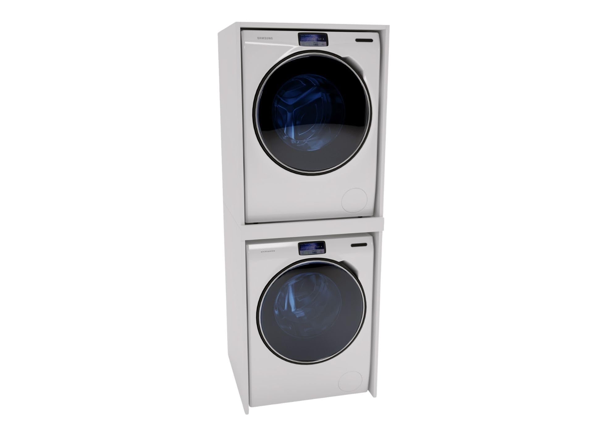 CraftPAK Waschturm - Waschmaschinenschrank für Waschmaschine & Wäschetrockner | Schrank Waschmaschine für Waschküche - Möbel Größe 66x180x65 cm Weiß