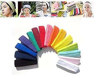 Bleiou 10pcs/lot 10 color Women Men Sports Headband Hair band Stretchy Sweatbands Yoga