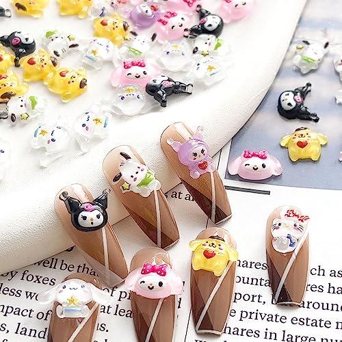 70PCS Kawaii Nail Art Charms 3D Cute Cat Resin Jelly Gummy Sweet Candy Slime Making Ornament Nail Decoration Accessories for DIY - Image 6