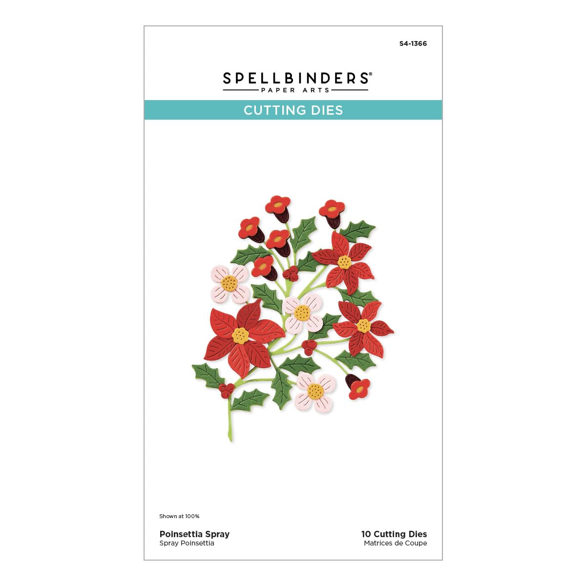 Spellbinders S4-1366 Poinsettia Spray Etched Dies from The Home for The Holidays Collection