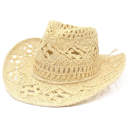 Sombrero de paja con ala ancha para verano unisex miniatura 1