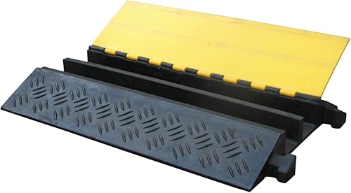 Miniatura 14 de Kable Kontrol Atlas - Rampa protectora de cable resistente, 5 canales, 1 unidad, 36 pulgadas de largo, color negro y amarillo, capacidad de 36,000