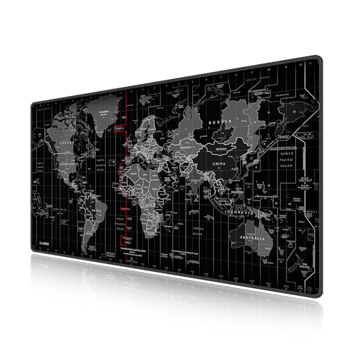 Tapis de souris gaming XXL planisphère LL-COEUR pour bureau de joueur