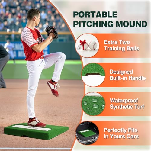 image for Yes4All All-Weather Portable Pitching Mounds for Baseball with Antifad