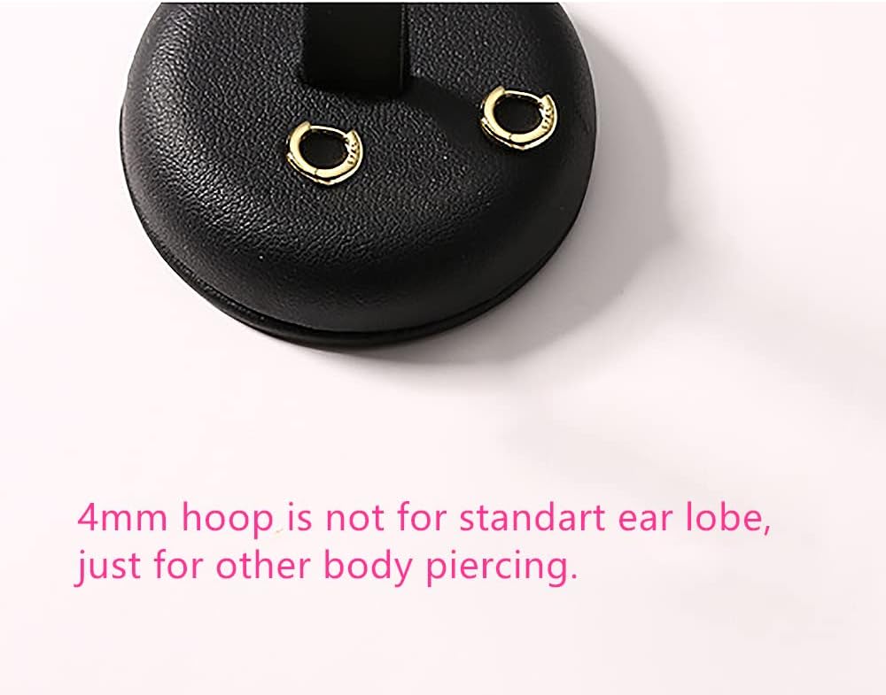 Minimalist Tiny Small Hoop Earrings for Women Girls 925 Sterling Silver Gold-Toned Polished Mini Huggie Hoops Cartilage Cuff Helix Thin Wrap Simple Jewelry (22g/4mm Gold) - Image 4