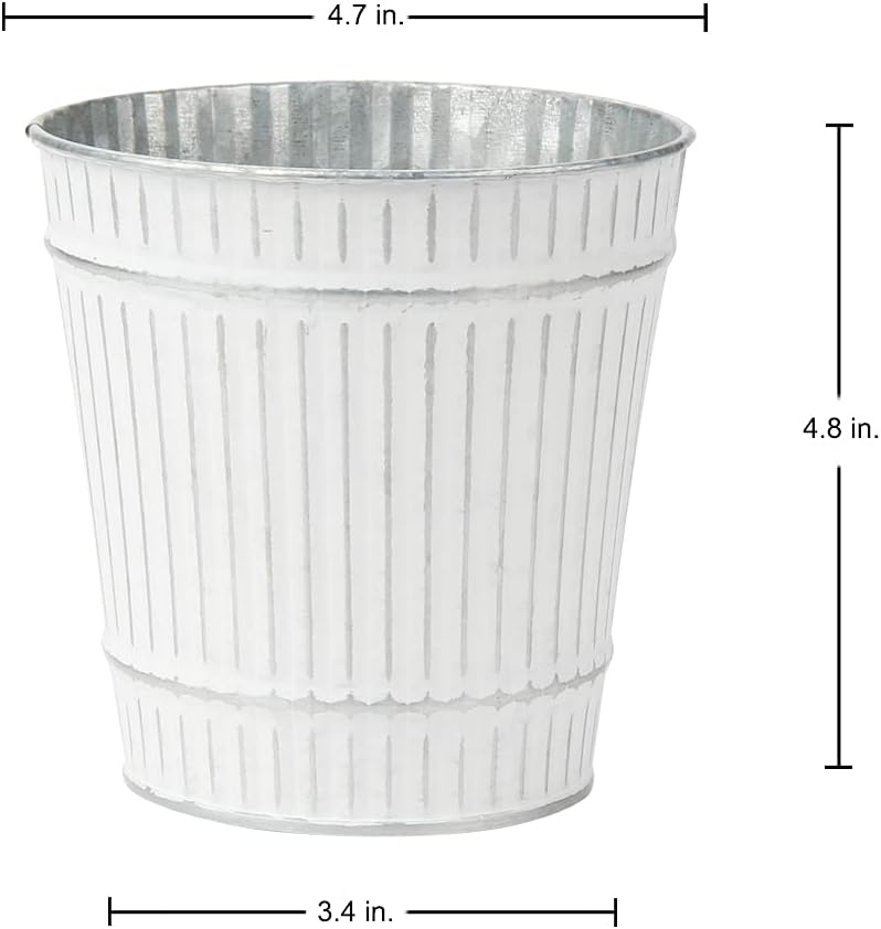 Briful 4.7" Galvanized Tin Planter Galvanized Metal Pail Rustic Decorative Metal Buckets Vintage Style Country Wedding Home Table Centerpiece Decorations Set of 6