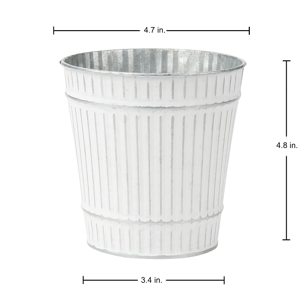 Condition photo showing New/Like New for briful 4.7" galvanized tin planter galvanized metal pail rustic decorative metal buckets vintage style country wedding home table centerpiece decorations set of 6