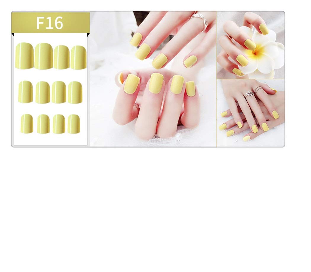 Faux Ongles Ongles Tendance Tendance En Boîte Nail Art Fini Solide Couleur Faux Ongles Patch Courte Tête Carrée Multicolore Collection Collection
