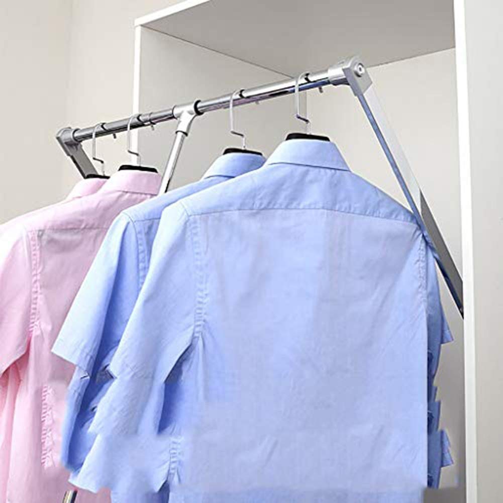 Asta Armadio Guardaroba a Muro Appendino Appeso, Cappotto Automatico di Larghezza di Rimbalzo, Porta Appendiabiti, Risparmio di Spazio, Reset Morbido, Argento, Carico 30 kg (Size : 830-1150mm)