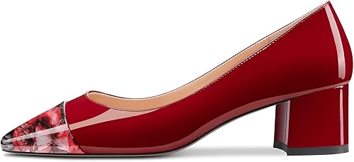 Miniatura 2 de Castamere Zapatos de tacón de bloque grueso medio para mujer, con puntera cuadrada, sin cordones, para oficina, casual, de 2.0 pulgadas