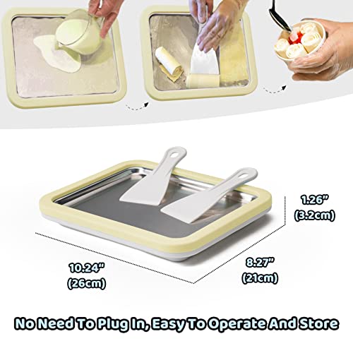 Image of JoyMech Ice Cream Roll Maker Rolled Ice Cream Machine, Sweet Spot Pan, Instant Cold Plate, Ideal for Making Rolled Ice Cream Soft Serve Slushies Frozen Yogurt Sorbet and Gelato (Yellow)