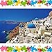 Hizoop 1000 Piezas de Rompecabezas del mar Egeo, Rompecabezas de la Iglesia de Santorini, Juego Educativo para Adultos, niños, Juguetes para aliviar el estrés, Juego Intelectual (70 * 50 cm)