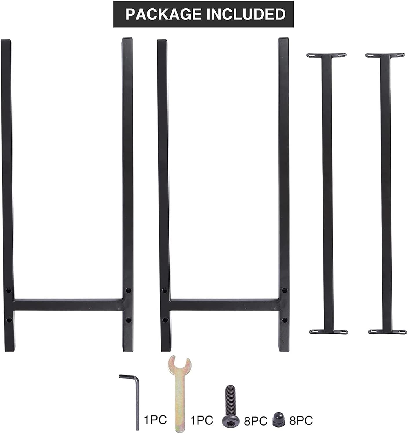 Metal Log Store Firewood Rack Stand Indoor Outdoor Storage Organizer for Fire Pit Stove Black