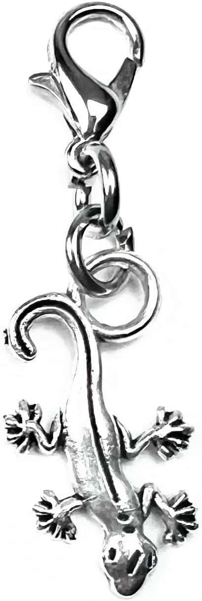 Lizard Gecko Clip on Charm Perfect for Necklaces and Bracelets 99Ae