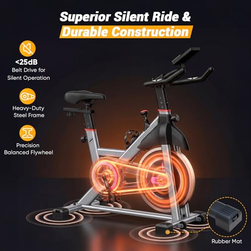 Image of NEWBULIG Exercise Bike with APP, Stationary Bikes for Home, Workout Bike for Adults & Seniors, Cycle Machine, Adjustable Height and Resistance, Low Noise, 265lbs Weight Capacity, Easy Assembly