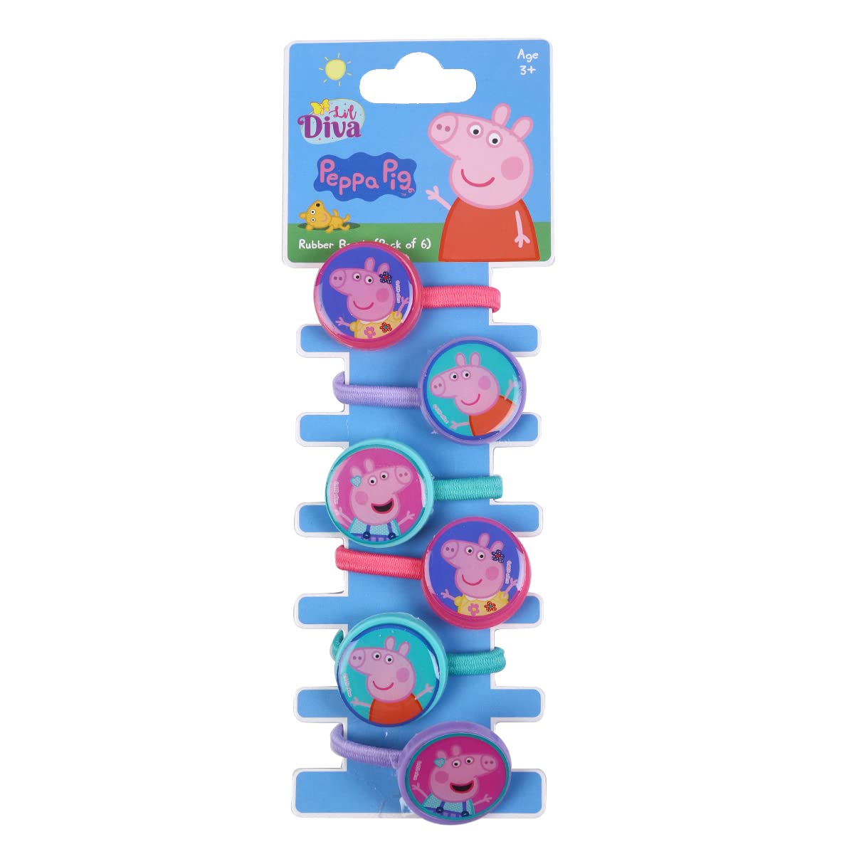 Lil Diva Peppa Pig Hair Accessories Pack Of 6pcs Multicolor rubber bands, Ideal for Gift For Girls 3 Years And Above (B0BP2G3HH8) Amazon Price History, Amazon Price Tracker