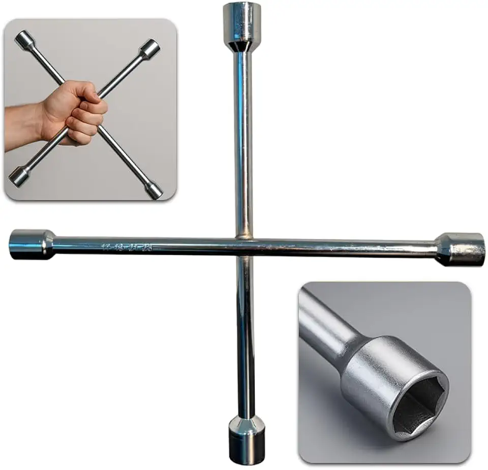 Chave De Roda Cruz Aço Universal Estrela Carro 17 19 21 23mm