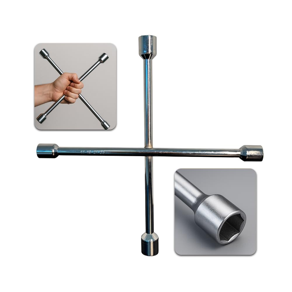 Chave De Roda Cruz Aço Universal Estrela Carro 17 19 21 23mm