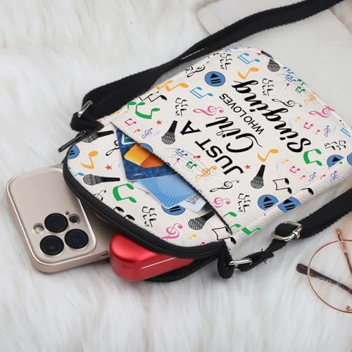 Gzrlyf Singing Lover Cossbody Bag Singer Singing Gift Music Lover Purse Wallet Bag4