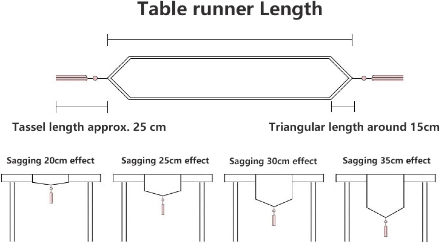 Cotton Linen Fringe Table Runners Macrame Tablerunner for Kitchen Restaurant Hotel Cafe Brown Tassel 33 X 80cm