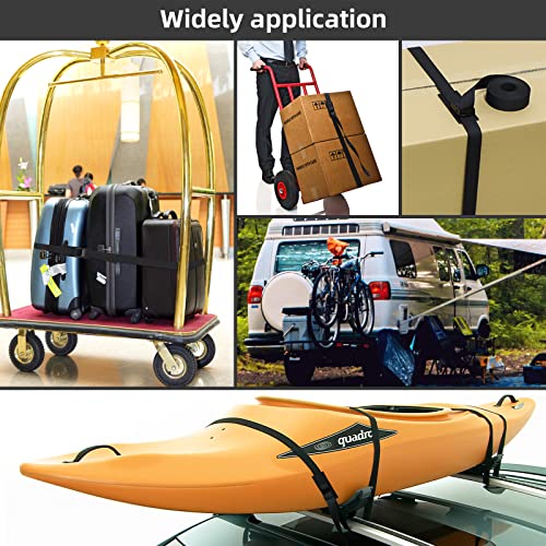 Image of 6.6ft Lashing Straps with Adjustable Cam Buckles Tie Down Cinch Straps up to 550lbs for Packing,Cargo,Luggage,Motorcycles,Truck Black 6 Pack (6.6' x 1 inch)