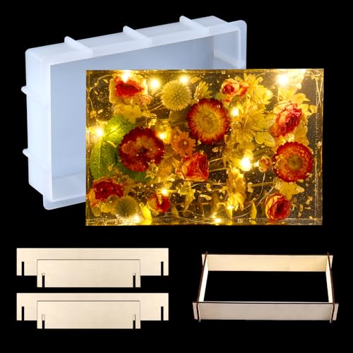 EPODA Molde de Silicona para Resina Epoxi Grande, Moldes de Fundición para Resina Epoxi Grande, Moldes de Silicona para Manualidades DIY para flores secas, Decoraciones del hogar