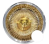 15x7 Rev 100 Spokes Center Gold Lowrider Wire Wheel Rims