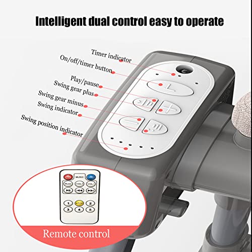 Bueuwe Portable Electric Baby Cradle Baby Swing Crib, 5-gear Microwave Adjustable Rocking Cribs,Foldable Bedside Bassinet with Music and Timing for Infant Newborn,gray - Image 3